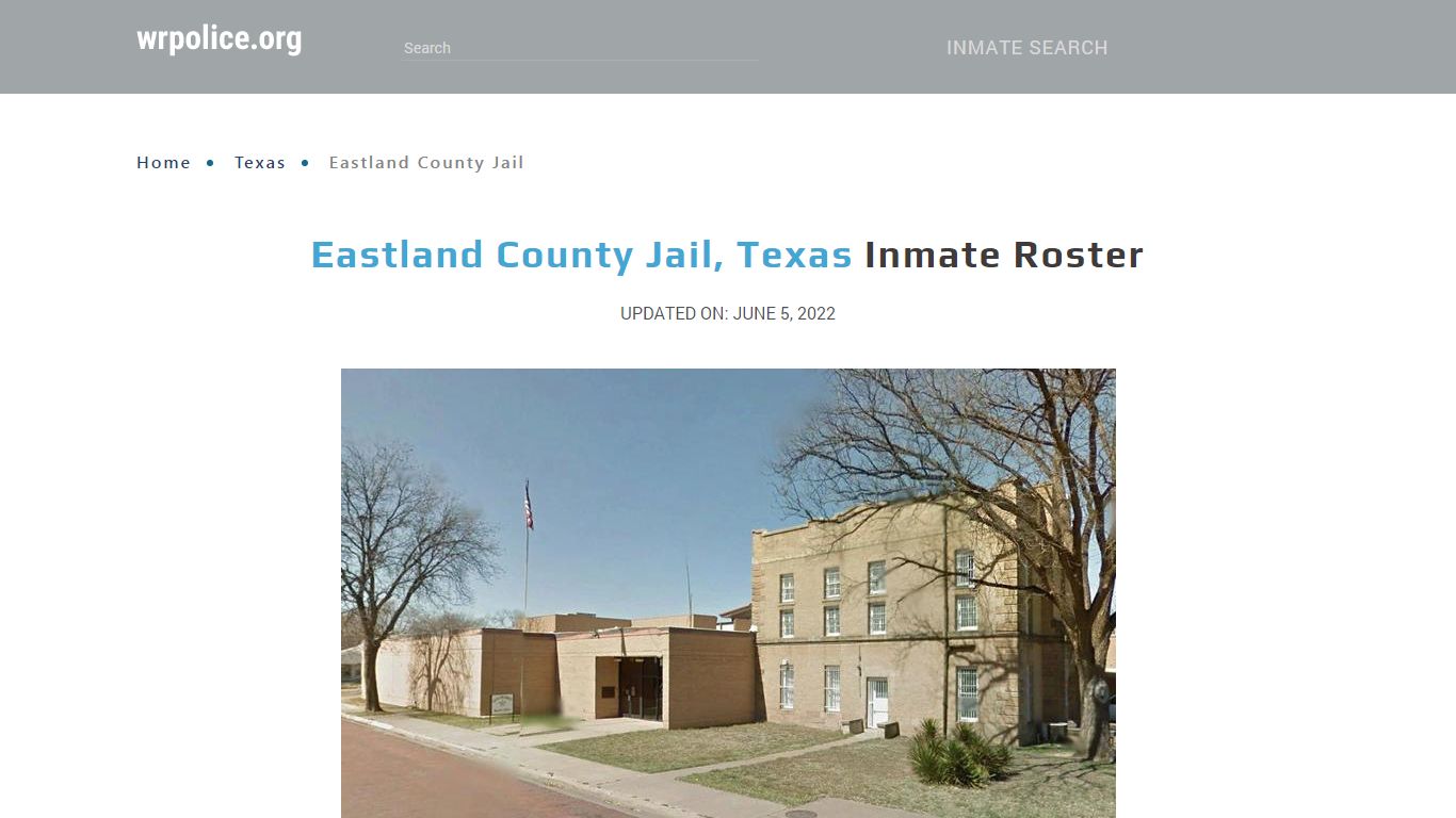 Eastland County Jail, Texas - Inmate Locator